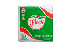 FLORA PAPER SERVIETTES 1PLY 50 SHEETS