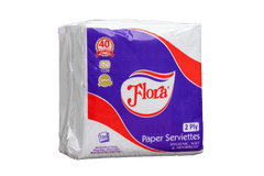 FLORA PAPER SERVIETTES 2PLY 100 SHEETS
