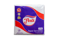 FLORA PAPER SERVIETTES 2PLY 100 SHEETS