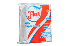 FLORA KITCHEN PAPER TOWEL ROLL 2PLY 60 SHEETS - TWO PACK