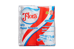FLORA KITCHEN PAPER TOWEL ROLL 2PLY 60 SHEETS - TWO PACK