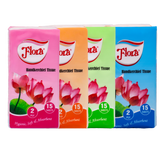 FLORA HANDKERCHIEF TISSUE 2PLY 15 SHEETS