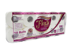 FLORA PREMIUM TOILET PAPER ROLL 3PLY - TEN PACK