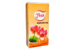 FLORA HANDKERCHIEF TISSUE 2PLY 15 SHEETS