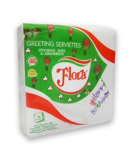 Flora Greeting Serviette 50 Sheets