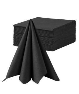 Flora Dinner Napkins 50 Sheets (Black)