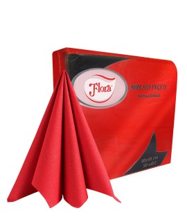 Flora Dinner Napkins 50 Sheets (Red)