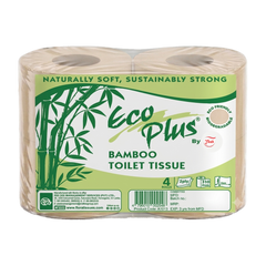 ECO PLUS BY FLORA BAMBOO TOILET PAPER ROLL 2PLY 310 SHEETS- FOUR PACK