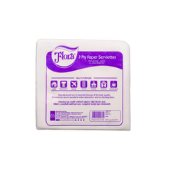 FLORA PAPER SERVIETTES 2PLY 100 SHEETS