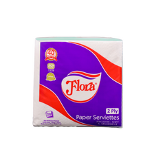 FLORA PAPER SERVIETTES 2PLY 100 SHEETS