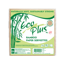 ECO PLUS BY FLORA BAMBOO PAPER SERVIETTES 1PLY 100 SHEETS