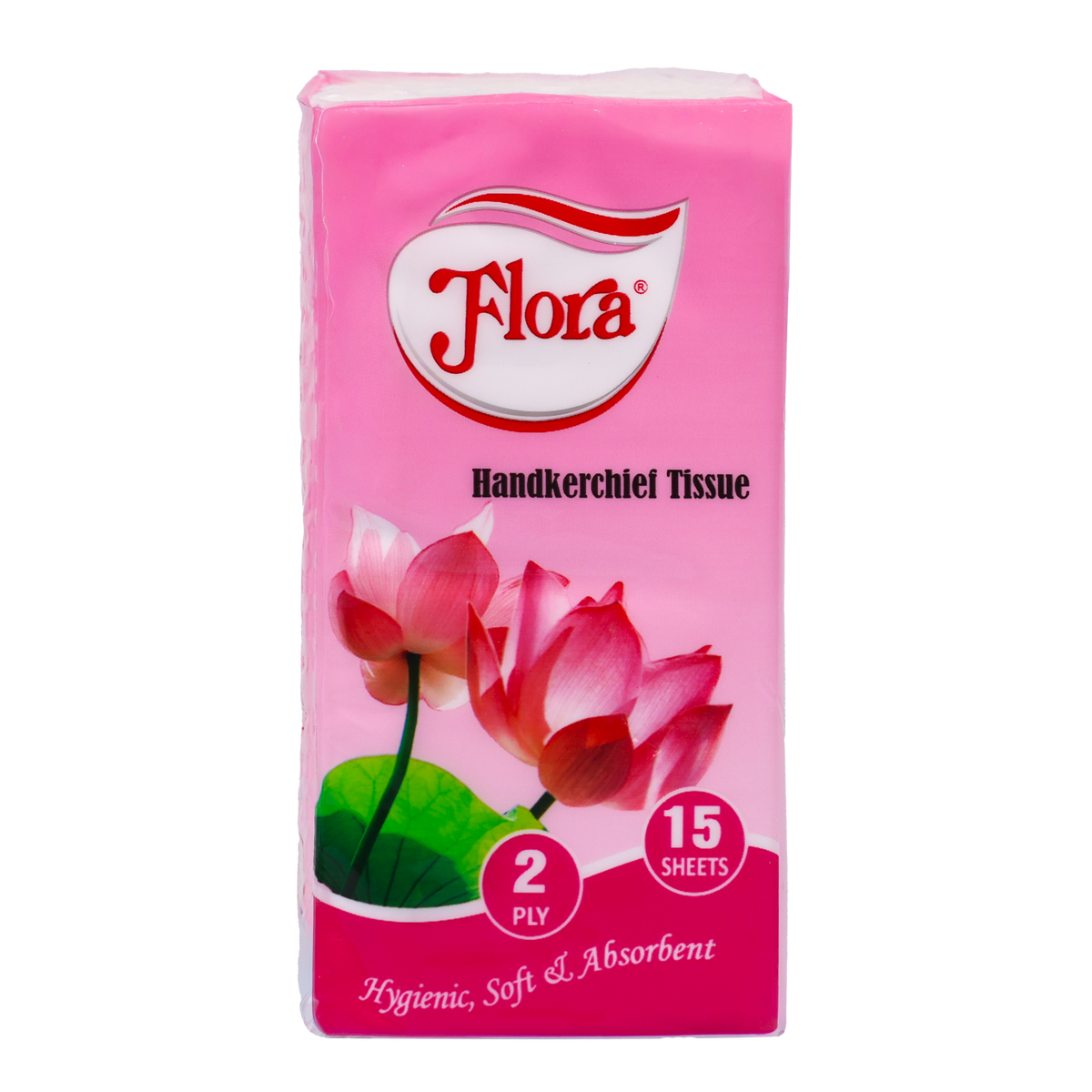 FLORA HANDKERCHIEF TISSUE 2PLY 15 SHEETS