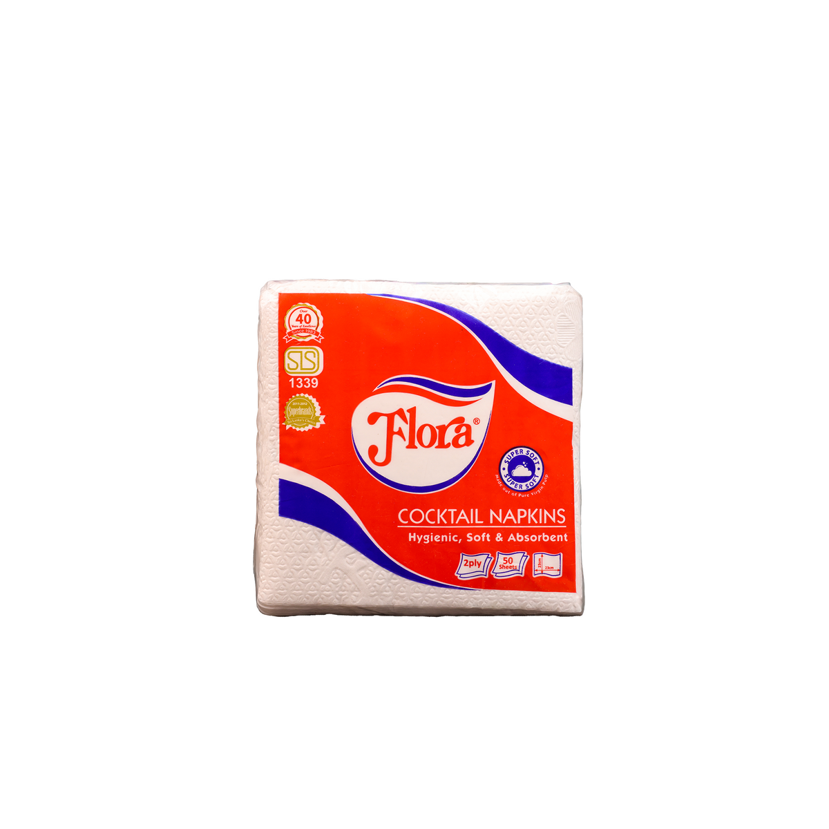FLORA COCKTAIL PAPER SERVIETTES 2PLY 50 SHEETS