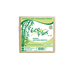 ECO PLUS BY FLORA BAMBOO MINI PAPER SERVIETTES 1PLY 100 SHEETS