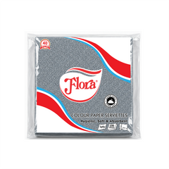 FLORA COLOR PAPER SERVIETTES 1PLY 100 SHEETS