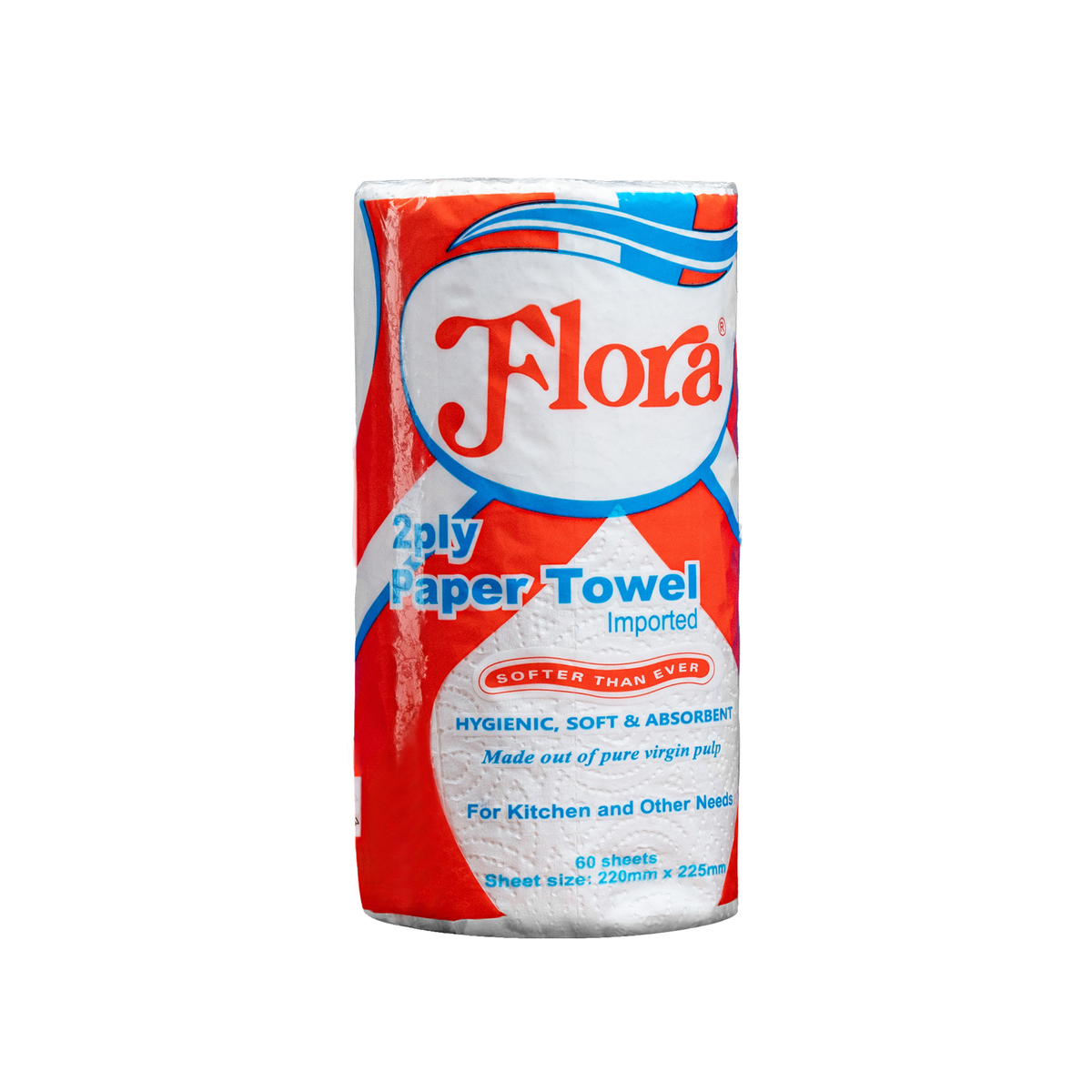 FLORA KITCHEN PAPER TOWEL ROLL 2PLY 60 SHEETS - SINGLE