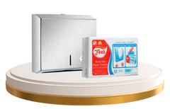 MULTI-FOLD PAPER TOWEL STAINLESS STEEL DISPENSER BUNDLE.