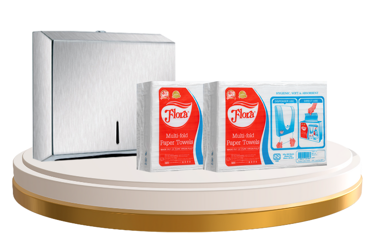 MULTI-FOLD PAPER TOWEL STAINLESS STEEL DISPENSER BUNDLE