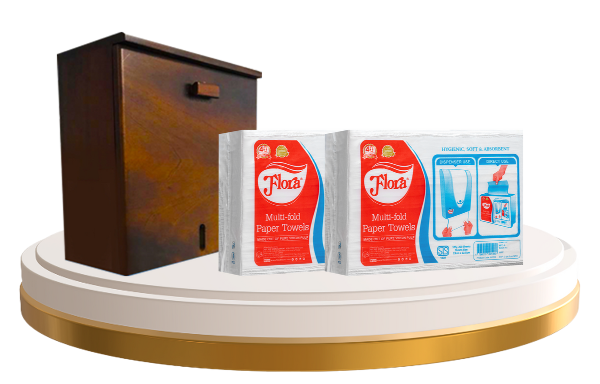 MULTI-FOLD PAPER TOWEL WOODEN DISPENSER BUNDLE